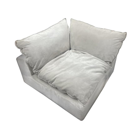 Divani Casa Garman Polyester Fabric Upholstered Corner Chair in Light Gray