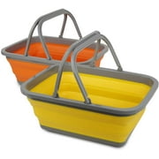 MSYMY 2 Pack Collapsible Sink with 2.25 Gal / 8.5L Each Wash Basin for Washing Dishes, Camping, Hiking and Home