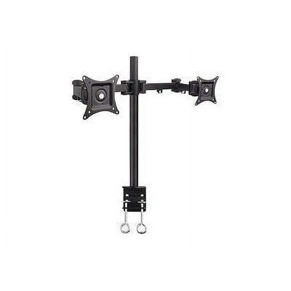 SIIG Articulating Dual Monitor Desk Mount - Mounting kit (desk clamp mount, mounting pole, 2 mounting arms) - for LCD display - black - screen size: 13"-27"