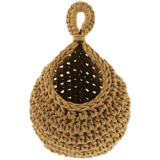 Cesta de algodón para verduras, cesta de frutas, cesta tejida para colgar en la pared de la cocina