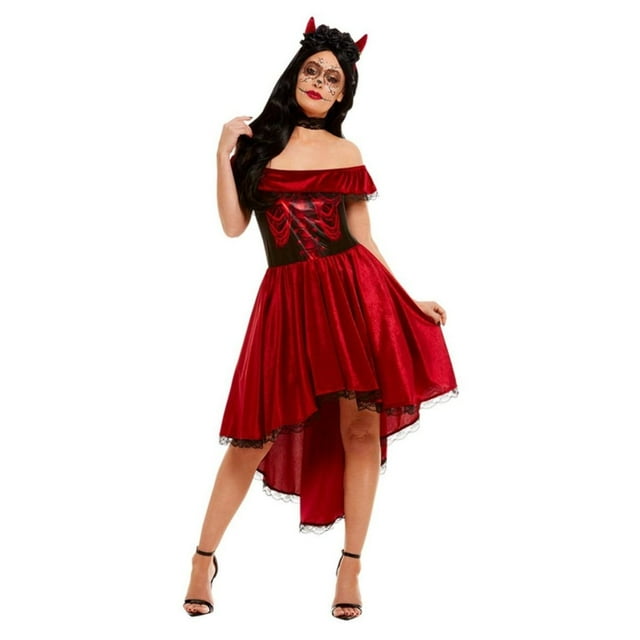 Smiffys Womens Devil Day Of The Dead Costume Set