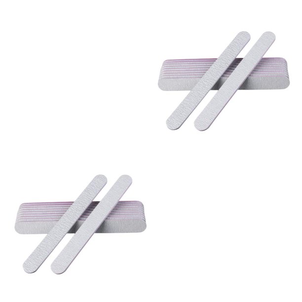 Guardurnaity 10 Pieces Dual-sided Nail File Durable Fingernail Tools Convenient Shaping Tool Accessory Trimming for Home Salon Using Gris blanco 2piezas
