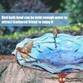 thumbnail image 2 of Bird Baths for Outdoors, Glass Bird Bath Bowl with Metal Birdbaths for The Garden Outside, Blue, 31 Inch Height, 2 of 8