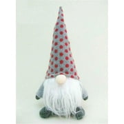 10" Red and Gray "Henry" Chubby Sitting Santa Gnome Plush Table Top Christmas Figure