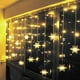 thumbnail image 1 of Guirnalda de luces, luces de cortina, luces LED de copo de nieve navideñas de 3,5 m, 8 modos de iluminación, decoración de ventanas, Navidad, boda, cumpleaños, hogar, patio, blanco cálido ER, 1 of 5