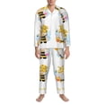 thumbnail image 3 of Salouo Gnomes Honey Bee Print Button-Front Long Sleeve Pajama Set for Men, Soft 2Pjs Men's Long Sleeve Sleepwear-Small, 3 of 7