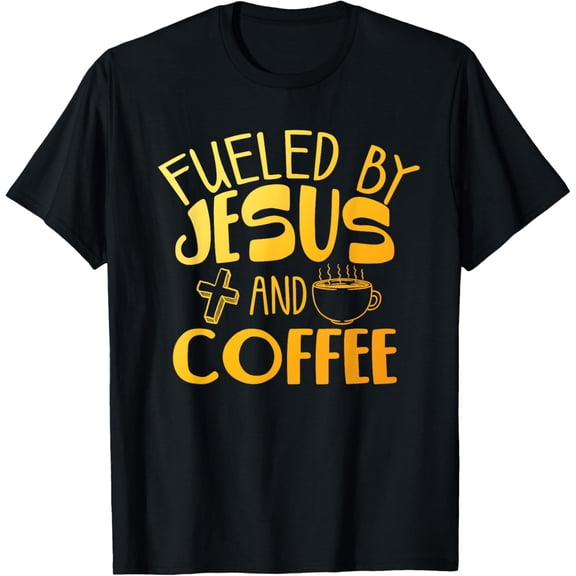 Cool Coffee & Jesus Art For Men Women Christian Coffee Lover T-Shirt