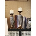 thumbnail image 2 of ORE International 12" and 14" Tall "Everly" Candleholder, Bronze and Chrome finish (Set of 2), 2 of 2