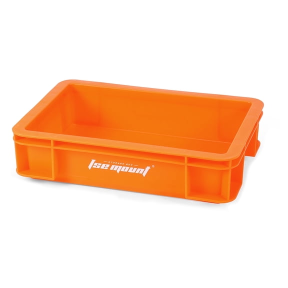 Industrial Stackable Storage Bin, 2.6 Quart Heavy-Duty Plastic Organizer Box for Tools, Office, and Craft Storage, Bright Orange