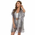 thumbnail image 4 of Lu's Chic Women's Beach Cover Up Light Shawl Sheer Cape Summer Chiffon Holiday Thin Cozy Short Sleeve Pashmina Scarf Style3 Small-X-Large, 4 of 4