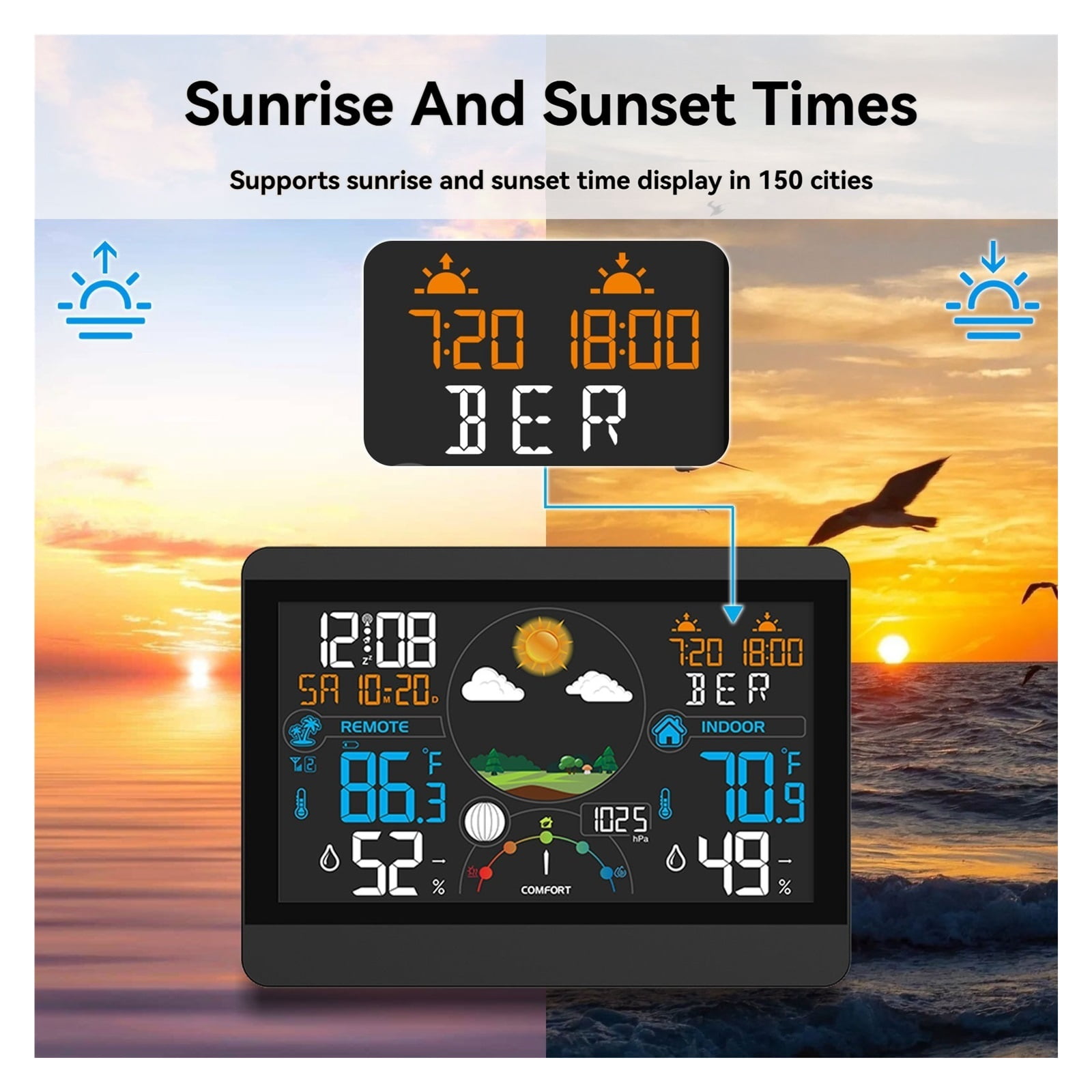 Professional Weather Station, 5-Level Forecast & Moon Phase Wireless Monitor