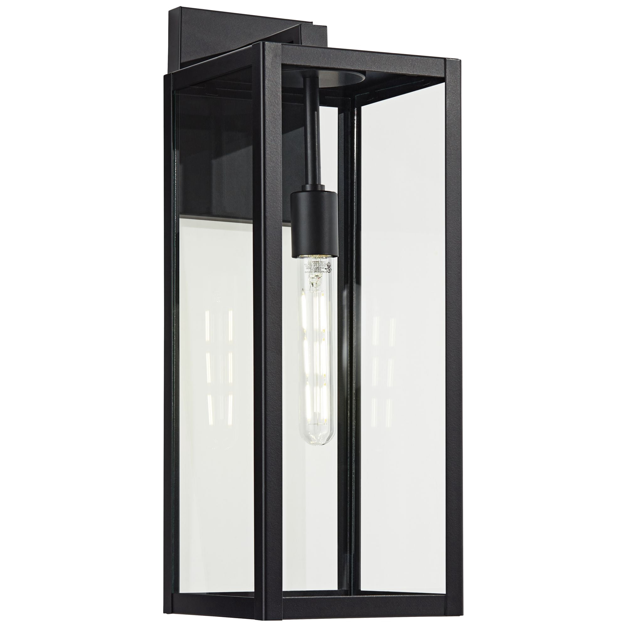 John Timberland Titan Modern Outdoor Wall Light Fixture Mystic Black 20" Clear Glass for Post Exterior Barn Deck House Porch Yard Patio Home Outside