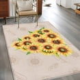 thumbnail image 2 of Yellow Sunflowers Area Rugs 2.7'x5', Small Throw Rugs for Kitchen Bedroom, Summer Botanical Farmhouse Watercolor Floral Indoor Outdoor Rug Non-Slip Low Pile Carpet Runner Reversible Floor Mats, 2 of 8