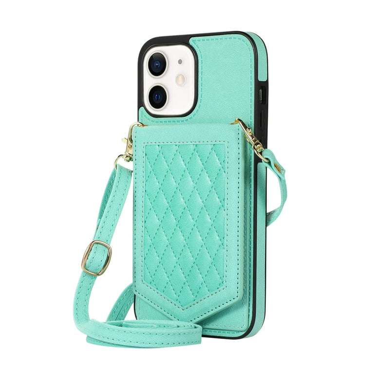 Dteck Case For Apple iPhone 11(6.1 inches),Fashion Girl Handbag Crossbody  Chain Card Holder Wallet Strap Card Case Shockproof Silicone Back Phone  Cover ,Black 