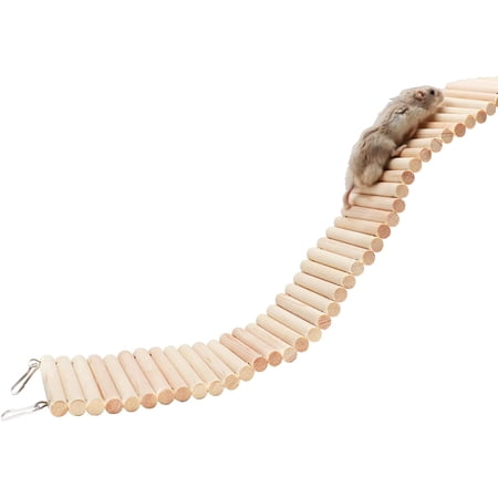 Rat Ladder Bridge Wooden Hamster Climbing Ladder Toy Small Animals Cage Accessories for Bird Parrot Hamster Mouse Rat Sugar Glider Hermit Crab Sugar Glider Chinchilla(23.62x3.14 Inches)