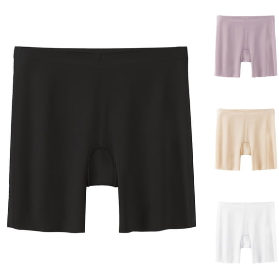 Swuxness Women's Seamless Stretch Boyshorts Panties Mid Waisted Ice Silk Safety Breathable Soft Comfortable Underwear