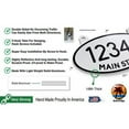 thumbnail image 2 of Hanging Mailbox Numbers, Super Reflective Customized Oval Mailbox Numbers Plaque for Outside, 8”x5” Double Sided Aluminum Sign 12-month Warranty (Thin Red Line), 2 of 6