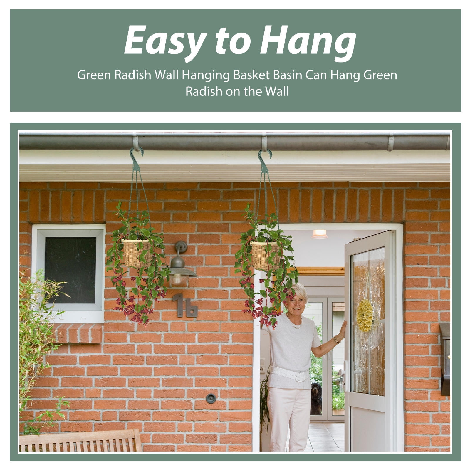 HOMEMAXS 10 Pcs  Plastic Hanging Basket Hooks Hanging Planter Holders Flower Pot Hangers for Outside Plants