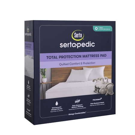 sertapedic total protection waterproof mattress pad, queen