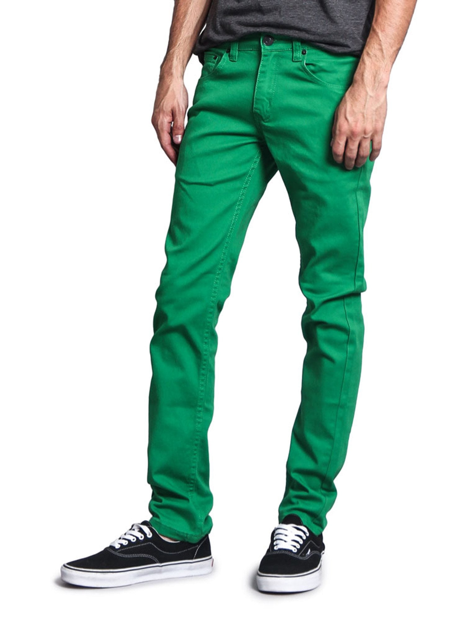 mens green stretch jeans