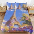 thumbnail image 6 of 3 Pcs Soft Bedding Set, Includes 1 Duvet Cover with Zipper And 2 Pillow,Shams Eiffel Tower King(102"×90"), 6 of 8