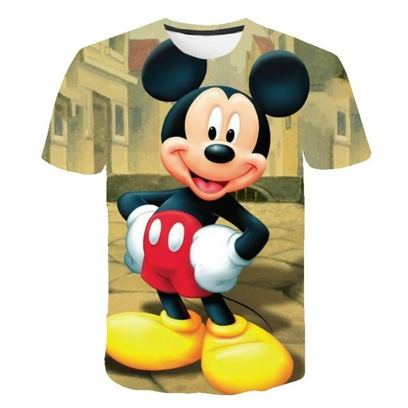 Été filles Mickey Mouse T-shirts Costumes mode manches courtes T-Shirts vêtements Disney série 3D dessins animés hauts décontractés T-shirts