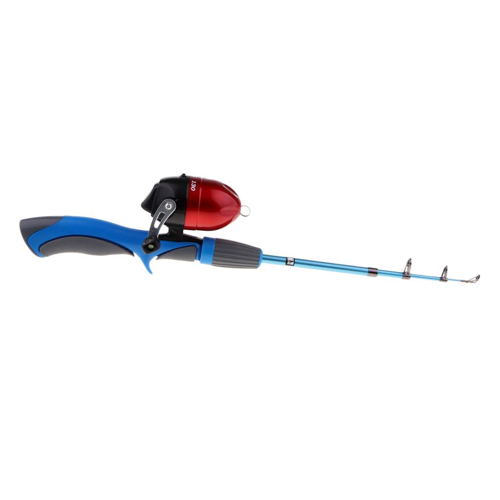 Nishiyuenyi Ice Fishing Rod Ultralight Detachable Fishing Pole Spinning Rod Blue