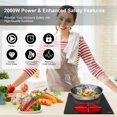 thumbnail image 6 of 2 Burner Electric Cooktop 110v Plug in, Portable 2000W Infrared Cooktop Double Burner 12in Ceramic Glass Stove Top Burner, Built In or Countertop for Indoor Outdoor Cooking, 6 of 7