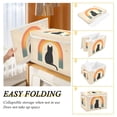 thumbnail image 2 of Yayeee Collapsible Cube Storage Bin with Lid Fabric Closet Decorative Basket with Handles, Beige Cat Rainbow, 2 of 7