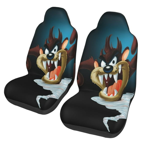 2PCS Taz Mania Seat Cover for Women Men Washable Soft Thin Driver Seat Protector for Auto SUV Truck Auto Accessories