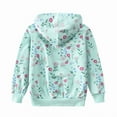 thumbnail image 6 of Little Hand Girls Toddler Hoodie Cotton 3T Blue Butterfly Pattern Fall Winter Outwear, 6 of 7
