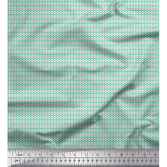 Soimoi Poly Georgette Fabric Arrow Small Print Sewing Fabric Yard 42 Inch Wide