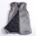 thumbnail image 6 of Rohuuque Women's Long Faux Fur Vest Mid Length Sleeveless Coat Plush Lined Winter Warmth Outerwear Casual Wear Gray, 6 of 6