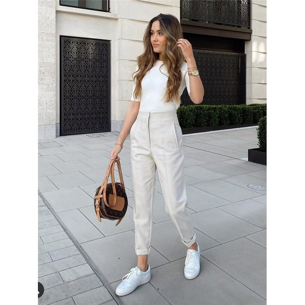 TRAF Spring Trouser Suits High Waisted Pants Women Fashion Office