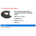 thumbnail image 2 of Rear Left Brake Backing Plate - Compatible with 2001 - 2005 BMW 325Ci 2002 2003 2004, 2 of 2