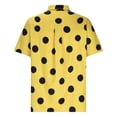 thumbnail image 5 of JWZUY Men's Polka Dot Print Casual Shirt Short Sleeve Summer Casual Button Down Shirts Yellow XXL, 5 of 7
