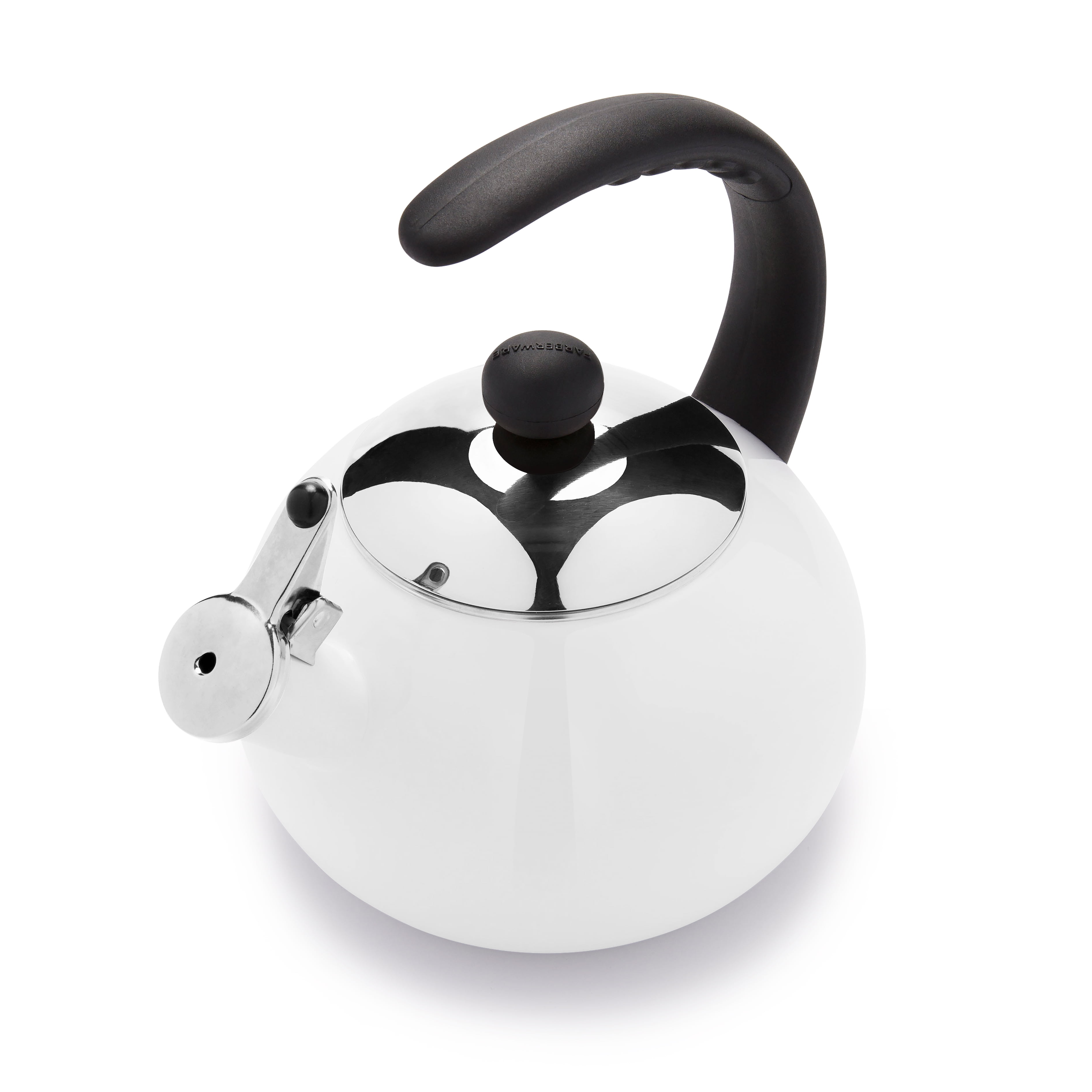 Farberware Luna Water Kettle, Whistling Tea Pot, Works For All Stovetops,  Porcelain Enamel on Carbon Steel, BPA-Free, Rust-Proof, Stay Cool Handle