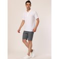 thumbnail image 4 of Pantalones cortos ajustados de cuadros Lars Amadeus Gris oscuro 34, 4 of 6