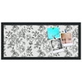 thumbnail image 2 of PinPix 28x12 Custom Cork Bulletin Board Black Floral Rose Poster Board Has a Fabric Style Canvas Finish, Framed in Black Floral Rose, by ArtToFrames (PinPix-164), 2 of 6