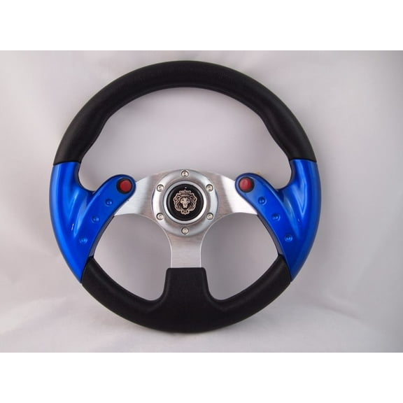 1984 CLUB CAR DS Blue 12.5" steering wheel golf cart With Chrome Adapter