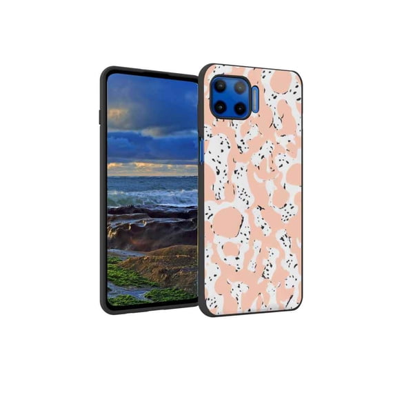 Compatible with Moto One 5G Phone Case, Cow Print jpg Case Men Women, Flexible Silicone Shockproof Case for Moto One 5G