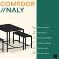 thumbnail image 2 of Mubson Comedor con 2 Taburetes. Antecomedor Naly Negro, 2 of 5