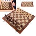 thumbnail image 1 of Juego De Ajedrez De Madera, Juego De Damas De Ajedrez De Madera Portátil 3 En 1 Tablero Plegable Educativo Para Niños, 1 of 7