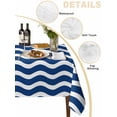 thumbnail image 2 of Navy Blue White Table Cloth, Abstract Waves Water Ripple Striped Waterproof Tablecloth for Rectangle Tables, Reusable Washable Fabric Table Cover for Restaurant Kitchen Dining Tables 52"x70", 2 of 6