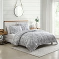 thumbnail image 3 of Stone Cottage Doires Damask Grey Twin Quilt Set, 3 of 12