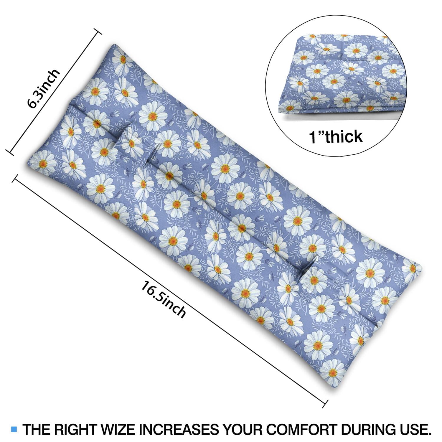 Daisy Print Mastectomy Pillow for Car - Floral Post Surgery Seatbelt Cushion for Women - Soft Heart Surgery Recovery Pillow with Boho Daisy Aesthetic
