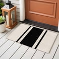 thumbnail image 4 of 2x3 Ft Entryway Area Rug, Black Vintage Kitchen Rug Runner Washable Floor Mat, Geometric Stripes Simple Lines Non Slip Indoor Door Mat Throw Carpet for Bathroom Living Room Bedroom, 4 of 8