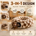 thumbnail image 2 of Dachshund Tunnel Bed, 3 in 1 Foldable Plush Burrow Pet Cave，Purple, 2 of 7