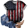 thumbnail image 5 of Yindaity 4th Of July Shirts for Women USA Shirts Women: Red White and Blue T Shirt American Flag Tshirt Patriotic 6th of July Outfits(Red,S), 5 of 7