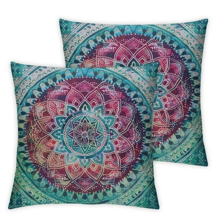 

QCPP Sacred Geometry Short Plush Pillowcase Set of 2 Printed on Both Sides - Home Furnishing Pillowcase Set 22x22in
